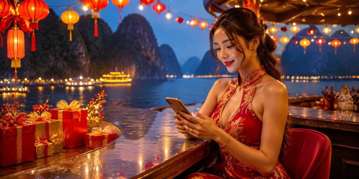 Người chơi tại Ninh Bình dùng điện thoại xem khuyến mãi casino bên bờ biển